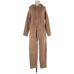 ZARA Taupe Brown Hooded Knit Jumpsuit - S
